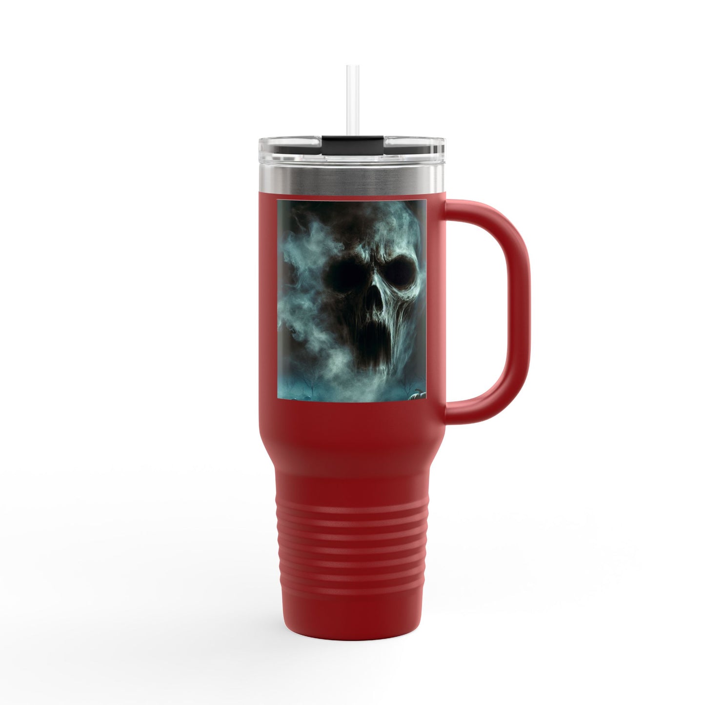 Spooky Skull Insulated Travel Mug | 40oz | Halloween Coffee Cup, Unique Gift for Goth Lovers, Ice Water Tumbler, Reusable Drinkware