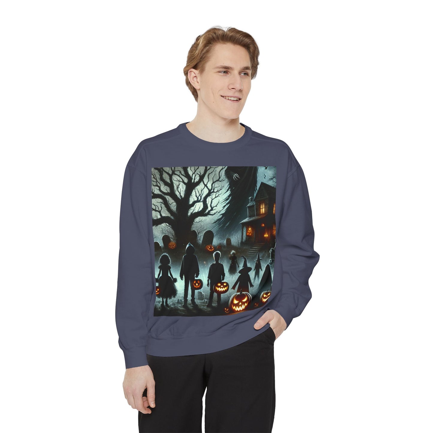 Halloween Unisex Sweatshirt, Cozy Fall Fashion, Spooky Sweatshirt, Ghostly Vibes, Perfect for Parties, Autumn Style
