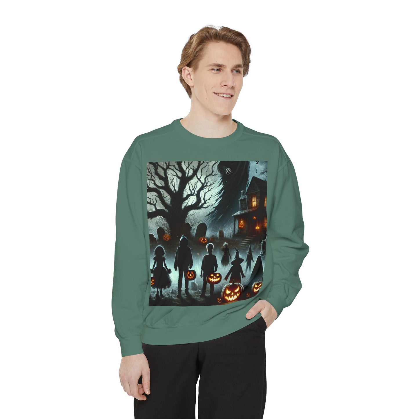 Halloween Unisex Sweatshirt, Cozy Fall Fashion, Spooky Sweatshirt, Ghostly Vibes, Perfect for Parties, Autumn Style