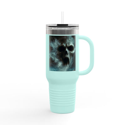 Spooky Skull Insulated Travel Mug | 40oz | Halloween Coffee Cup, Unique Gift for Goth Lovers, Ice Water Tumbler, Reusable Drinkware