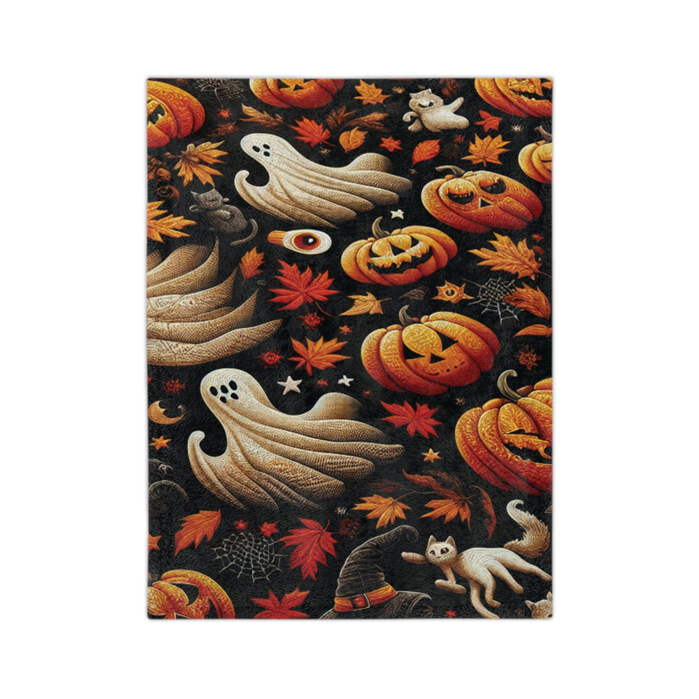 Halloween Ghosts & Pumpkins Blanket | Cozy Microfiber Throw for Fall Decor, Seasonal Gifts, Home Comfort, Haunted House