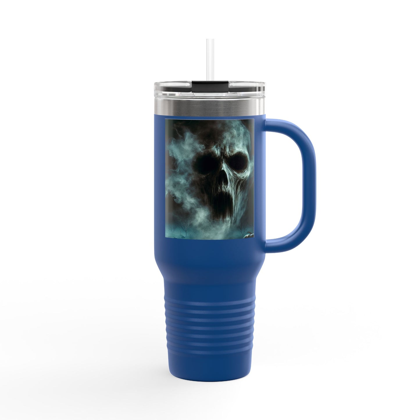 Spooky Skull Insulated Travel Mug | 40oz | Halloween Coffee Cup, Unique Gift for Goth Lovers, Ice Water Tumbler, Reusable Drinkware