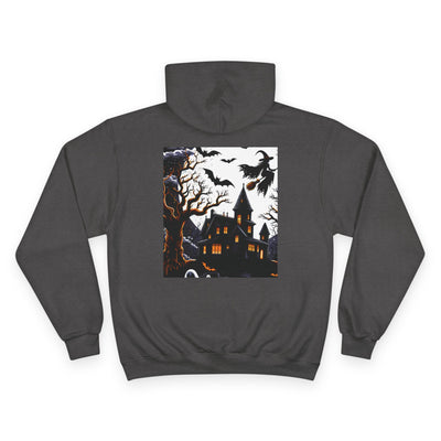 Halloween Champion Hoodie, Spooky Sweatshirt, Fall Fashion, Cozy Gift, Unisex Hoodie, Ghost and Pumpkin Design