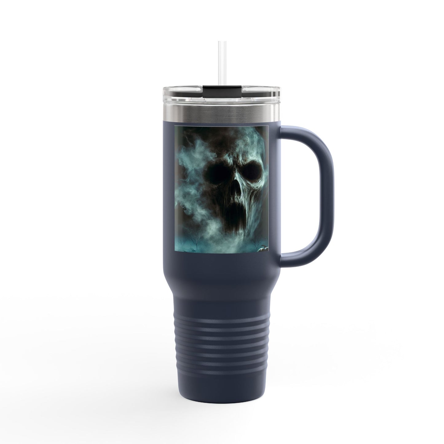 Spooky Skull Insulated Travel Mug | 40oz | Halloween Coffee Cup, Unique Gift for Goth Lovers, Ice Water Tumbler, Reusable Drinkware
