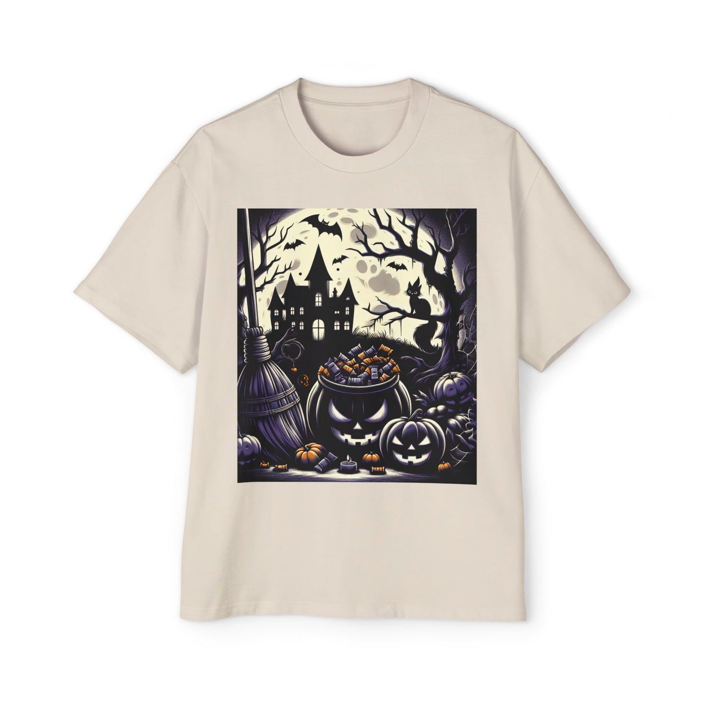 Stylish Halloween Oversized Tee, Spooky, Halloween Apparel, Unisex T-shirt, Trick-or-Treat Shirt, Autumn Fashion, Gift for Him