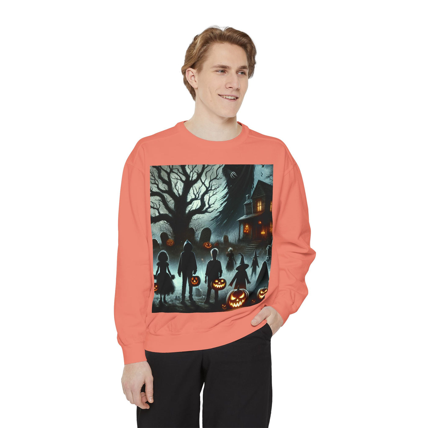 Halloween Unisex Sweatshirt, Cozy Fall Fashion, Spooky Sweatshirt, Ghostly Vibes, Perfect for Parties, Autumn Style