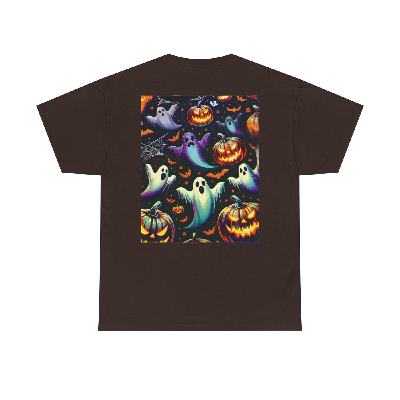 Halloween Unisex Heavy Cotton Tee | Spooky Ghost and Witch Design | Autumn Apparel, Pumpkin Shirt, Trick or Treat Wear, Fall Fashion