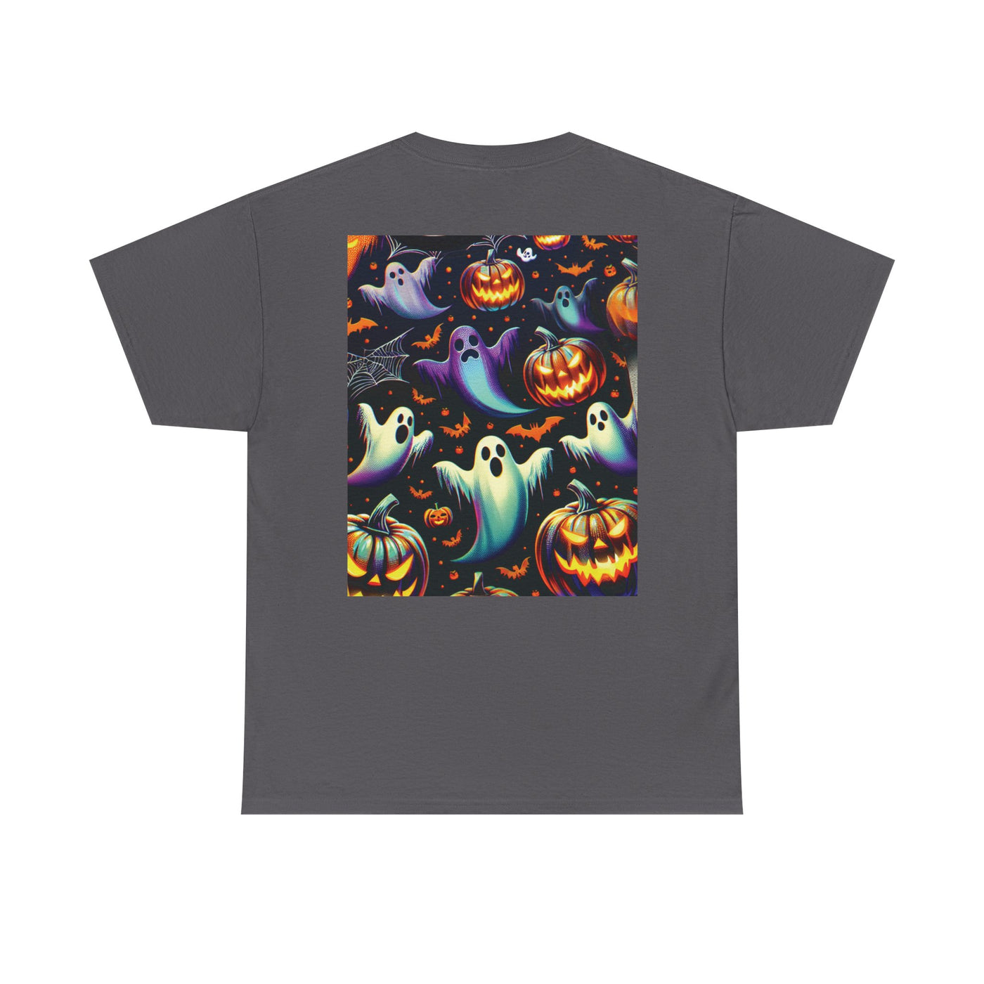 Halloween Unisex Heavy Cotton Tee | Spooky Ghost and Witch Design | Autumn Apparel, Pumpkin Shirt, Trick or Treat Wear, Fall Fashion