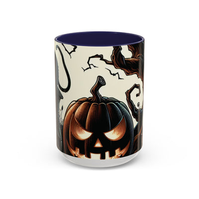 Halloween Pumpkin Accent Coffee Mug - Spooky Decor, Autumn Gift, Hot Beverage Cup, Halloween Party, Cozy Vibe