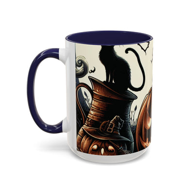 Halloween Pumpkin Accent Coffee Mug - Spooky Decor, Autumn Gift, Hot Beverage Cup, Halloween Party, Cozy Vibe