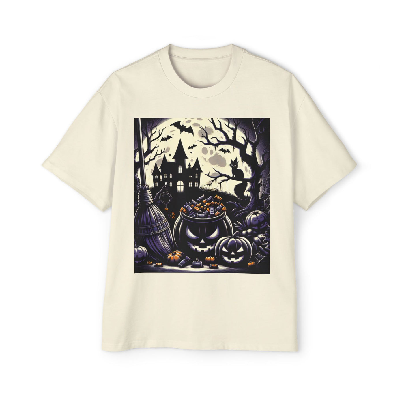 Stylish Halloween Oversized Tee, Spooky, Halloween Apparel, Unisex T-shirt, Trick-or-Treat Shirt, Autumn Fashion, Gift for Him
