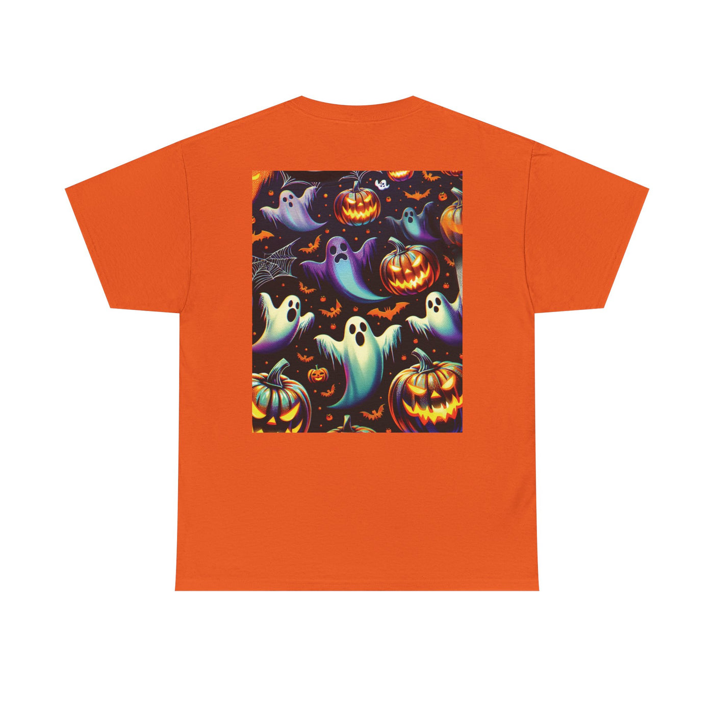 Halloween Unisex Heavy Cotton Tee | Spooky Ghost and Witch Design | Autumn Apparel, Pumpkin Shirt, Trick or Treat Wear, Fall Fashion
