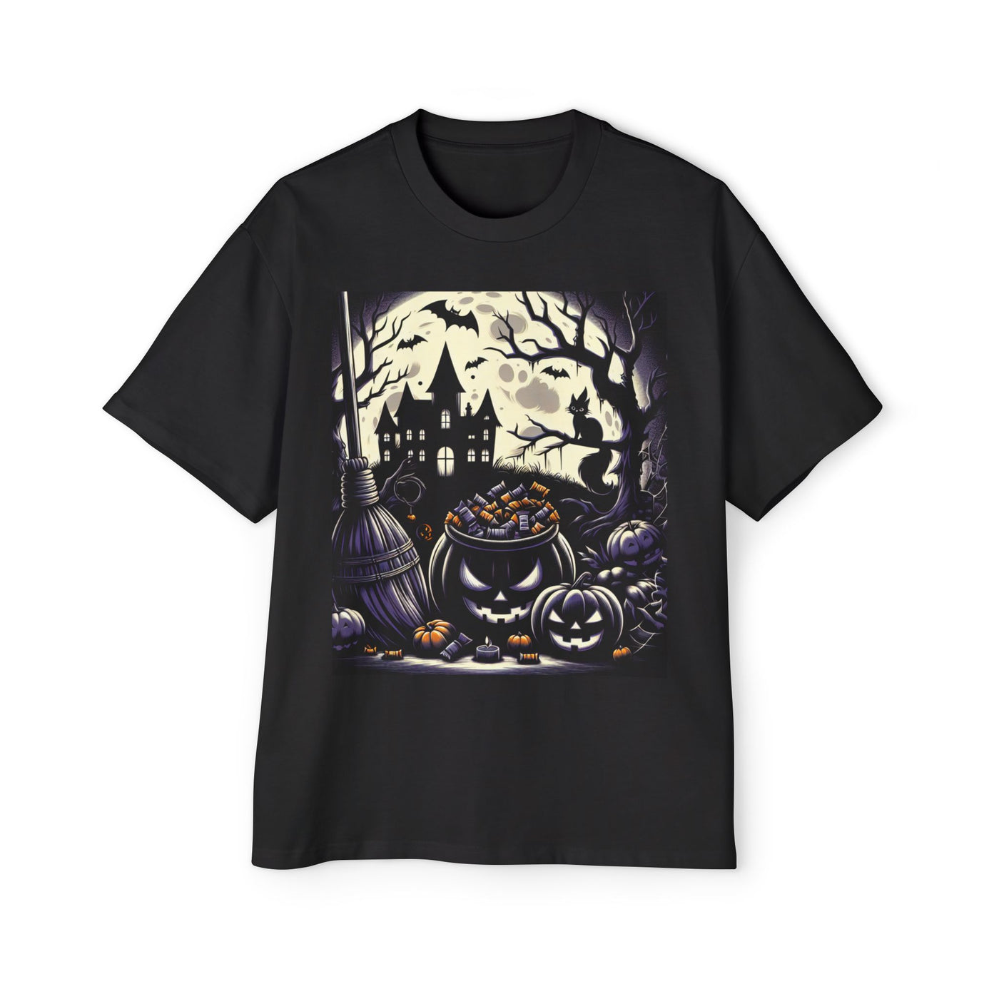 Stylish Halloween Oversized Tee, Spooky, Halloween Apparel, Unisex T-shirt, Trick-or-Treat Shirt, Autumn Fashion, Gift for Him