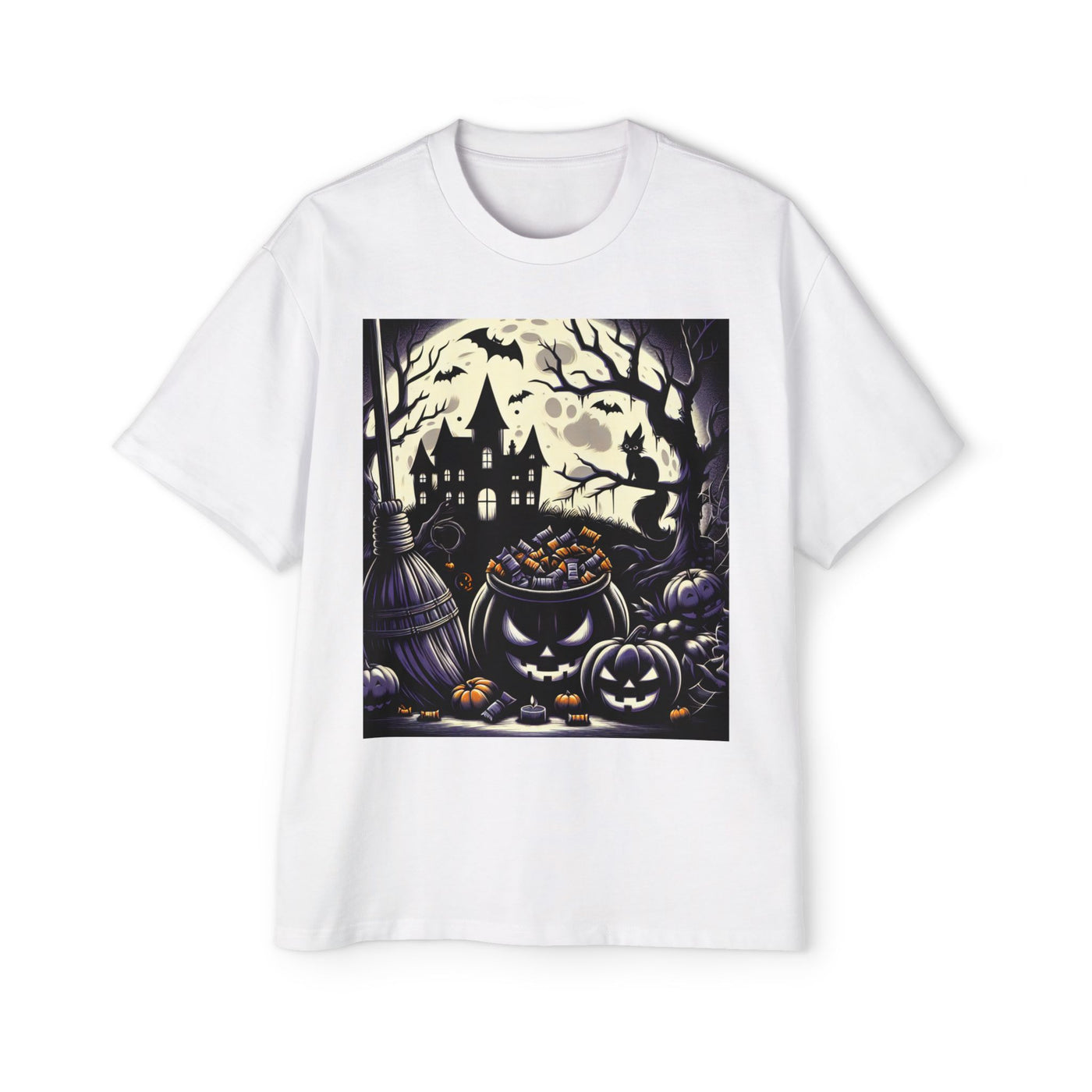 Stylish Halloween Oversized Tee, Spooky, Halloween Apparel, Unisex T-shirt, Trick-or-Treat Shirt, Autumn Fashion, Gift for Him