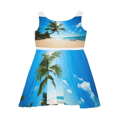 Tropical Paradise Skater Dress, Summer Dress, Beach Dress, Vacation Outfit, Casual Wear, Tropical Print Dress