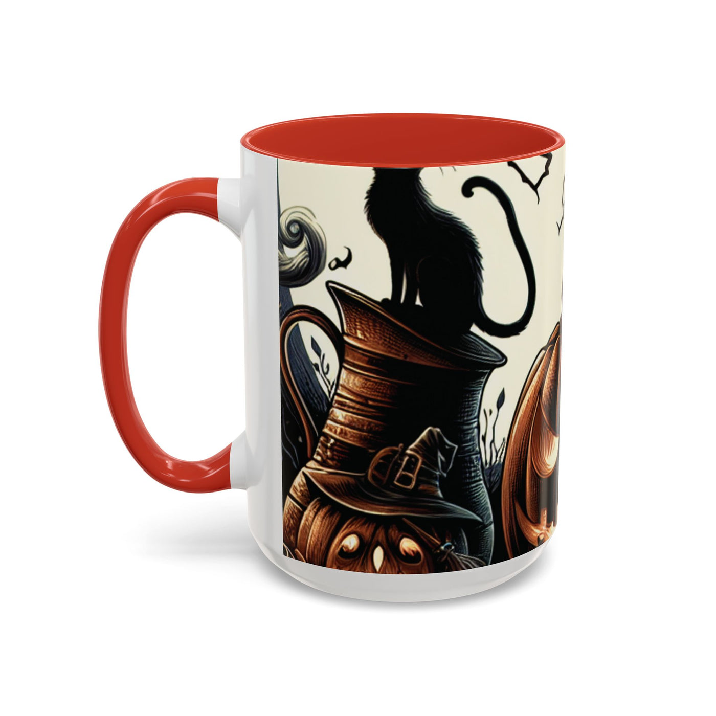 Halloween Pumpkin Accent Coffee Mug - Spooky Decor, Autumn Gift, Hot Beverage Cup, Halloween Party, Cozy Vibe