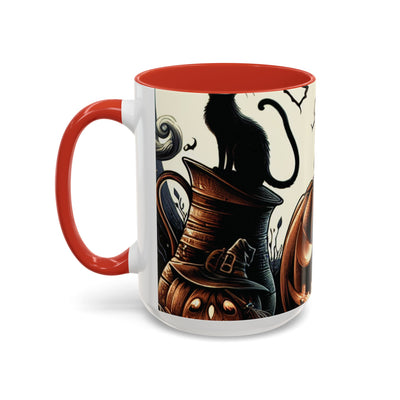 Halloween Pumpkin Accent Coffee Mug - Spooky Decor, Autumn Gift, Hot Beverage Cup, Halloween Party, Cozy Vibe
