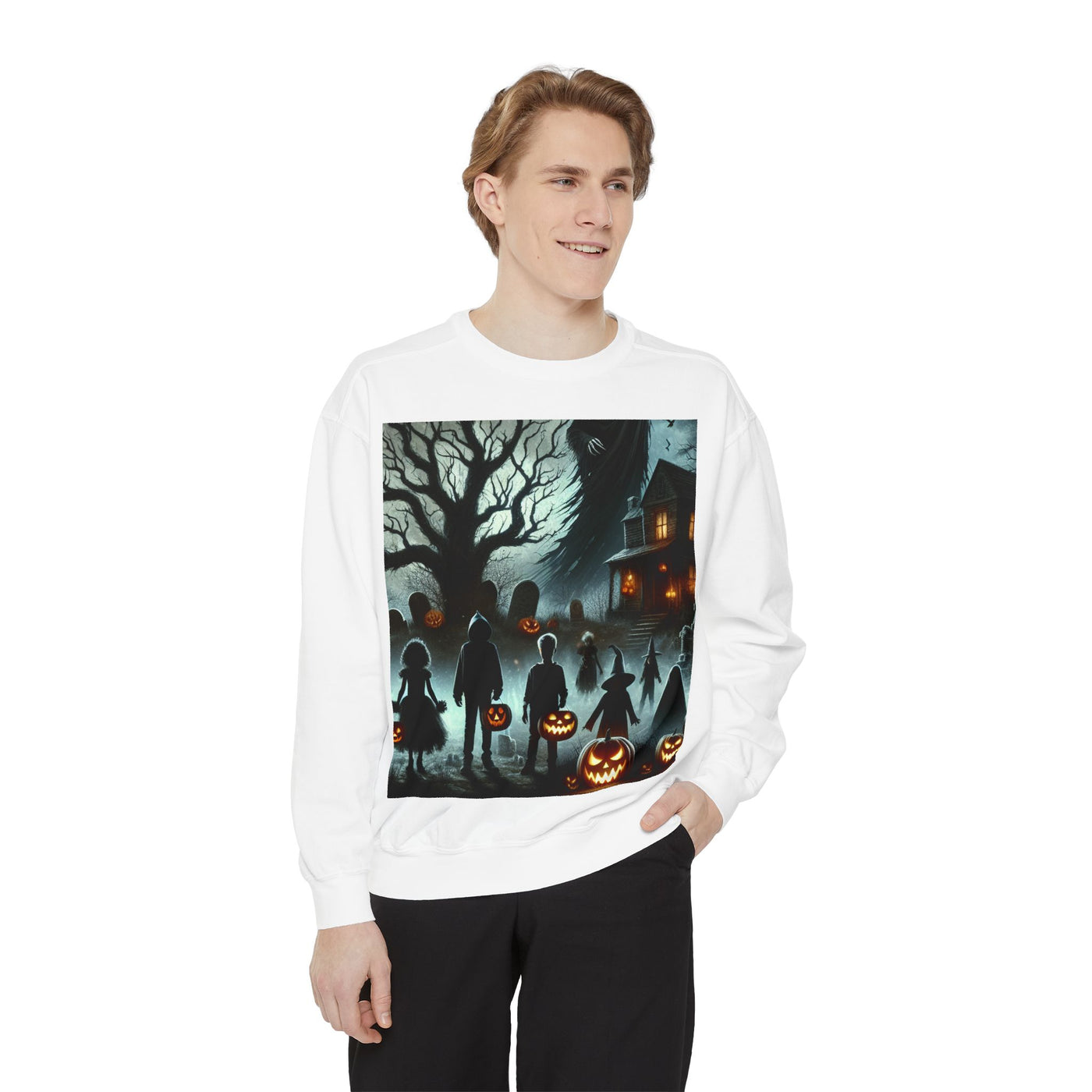 Halloween Unisex Sweatshirt, Cozy Fall Fashion, Spooky Sweatshirt, Ghostly Vibes, Perfect for Parties, Autumn Style