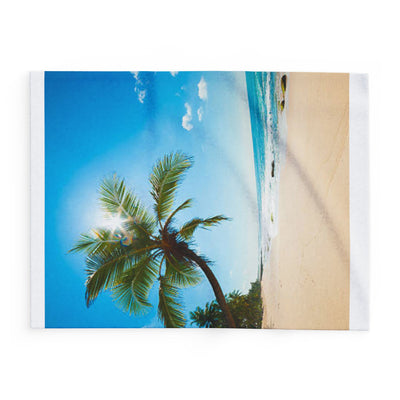 Tropical Fleece Blanket - Cozy Beach Vibes, Summer Decor, Beach House Gift, Relaxation, Vacation Accessories, Palm Tree Design