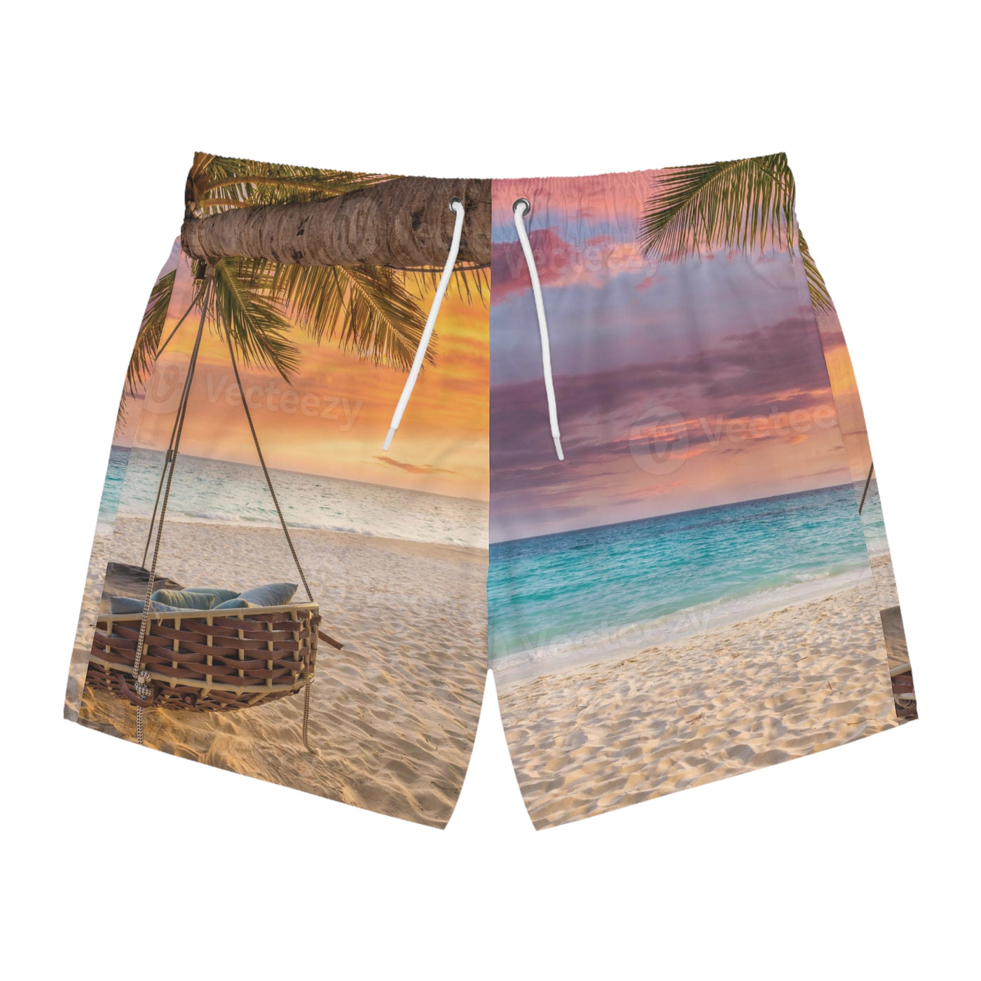 Tropical Print Swim Trunks, Beachwear for Summer, Vacation Ready Swim Shorts, Casual Beach Day Trunks, Perfect for Pool Parties