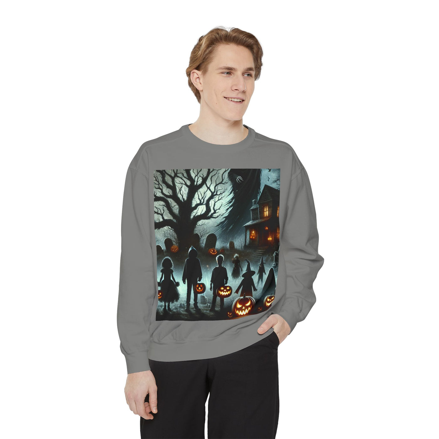 Halloween Unisex Sweatshirt, Cozy Fall Fashion, Spooky Sweatshirt, Ghostly Vibes, Perfect for Parties, Autumn Style