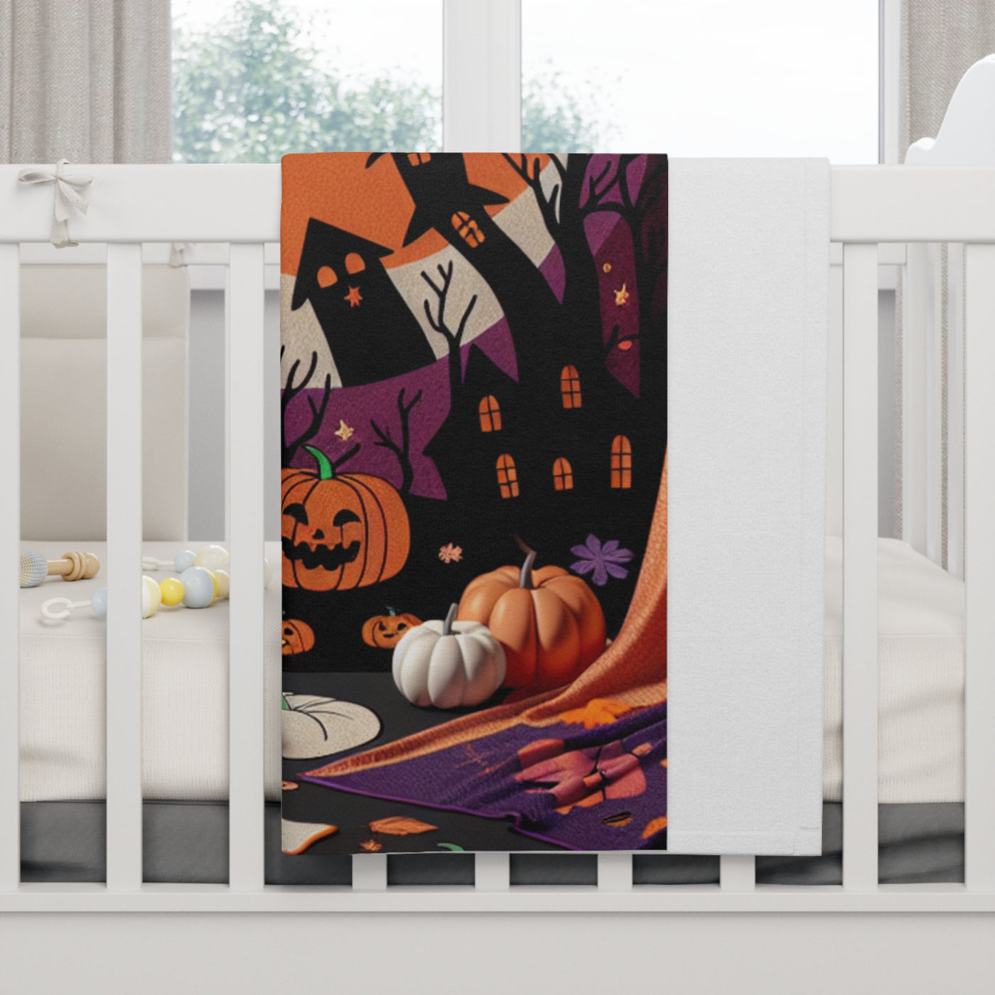 Halloween Baby Blanket, Soft Fleece Blanket, Cozy Nursery Decor, Fall Baby Gift, Halloween Decoration