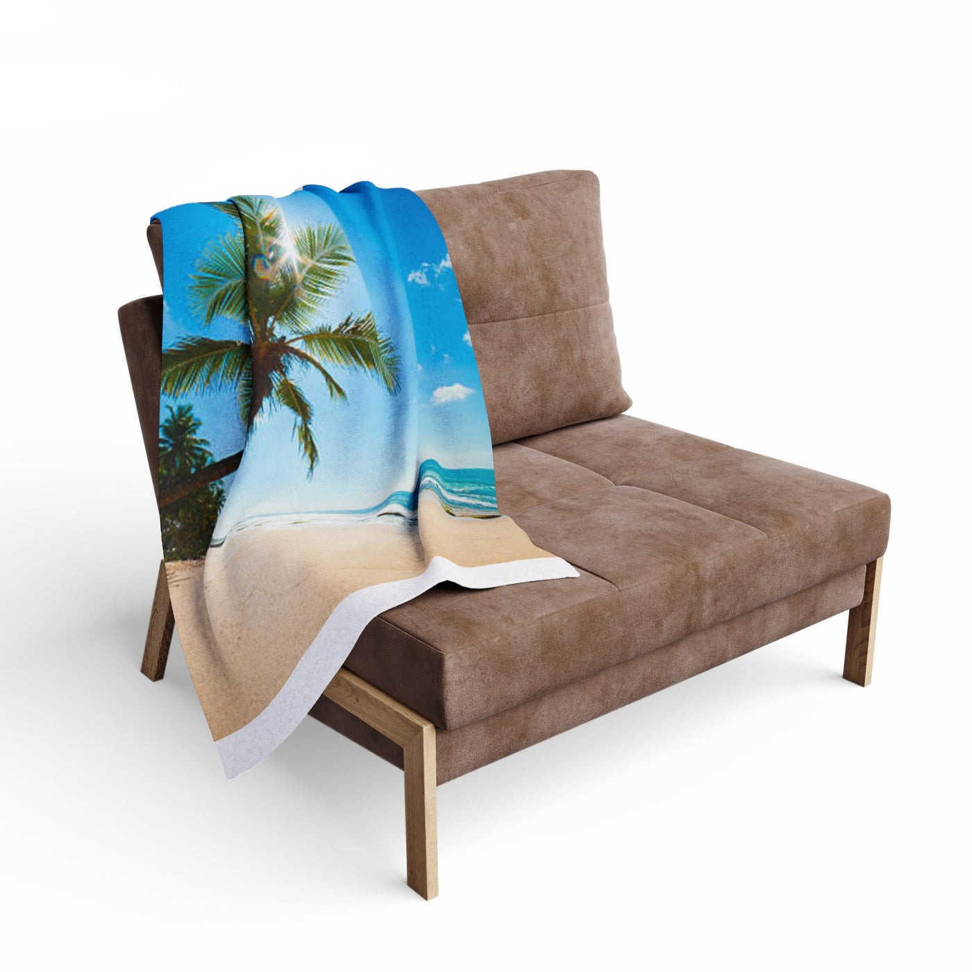 Tropical Fleece Blanket - Cozy Beach Vibes, Summer Decor, Beach House Gift, Relaxation, Vacation Accessories, Palm Tree Design