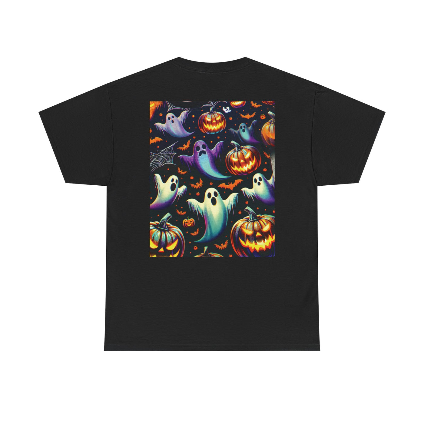 Halloween Unisex Heavy Cotton Tee | Spooky Ghost and Witch Design | Autumn Apparel, Pumpkin Shirt, Trick or Treat Wear, Fall Fashion
