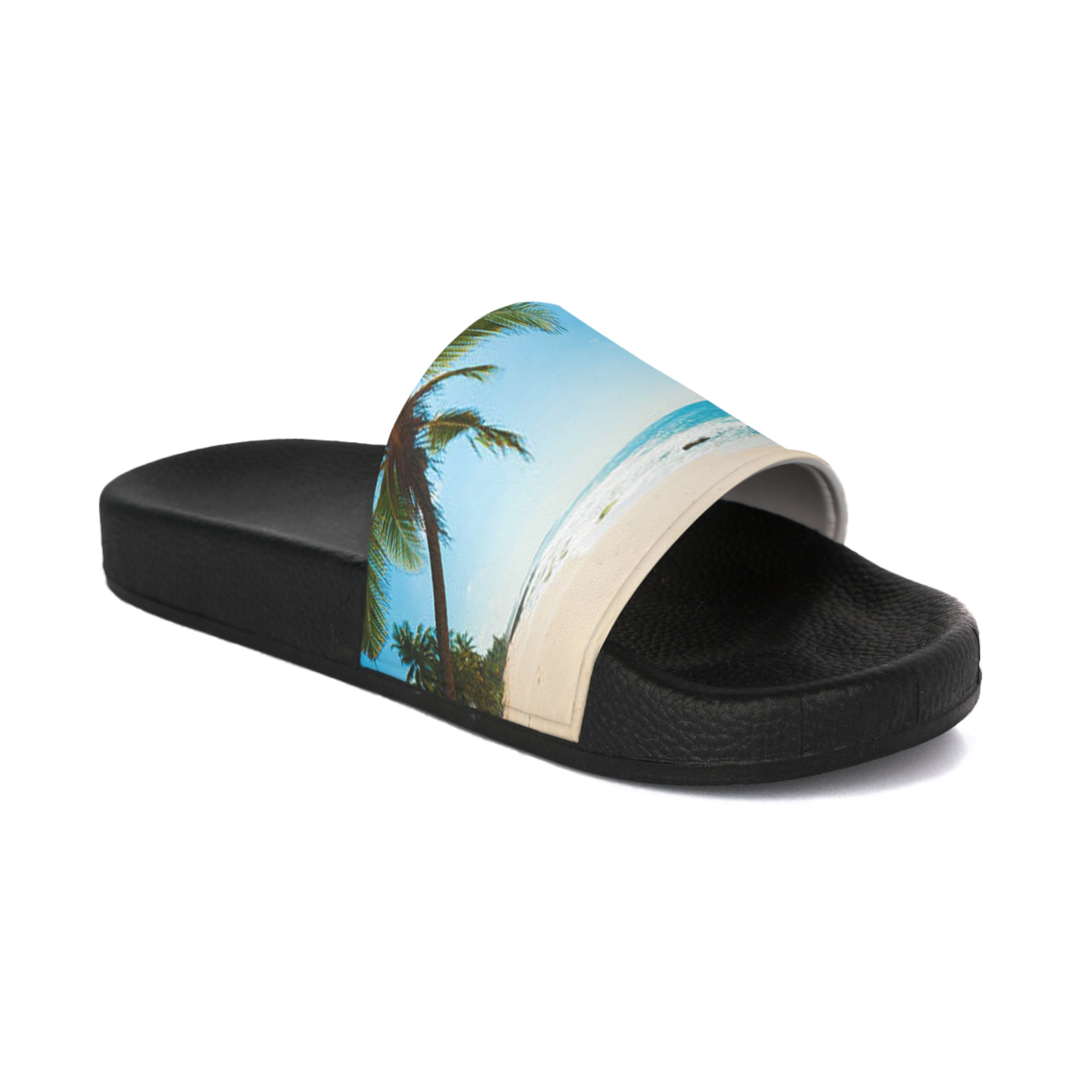 Tropical Beach Men's Slide Sandals, Casual Summer Footwear, Vacation Slides, Beachwear Gifts, Poolside Sandals, Relaxing Summer Vibes