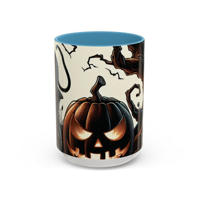 Halloween Pumpkin Accent Coffee Mug - Spooky Decor, Autumn Gift, Hot Beverage Cup, Halloween Party, Cozy Vibe