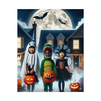 Halloween Kids Art Print, Bright Halloween Decor, Fun Holiday Gift, Spooky Wall Art, Halloween Party Decor