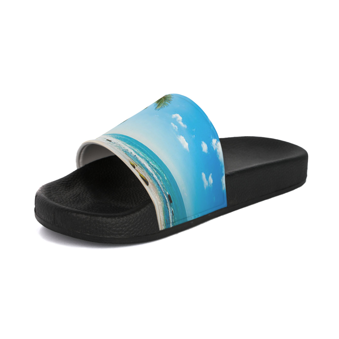 Tropical Beach Men's Slide Sandals, Casual Summer Footwear, Vacation Slides, Beachwear Gifts, Poolside Sandals, Relaxing Summer Vibes