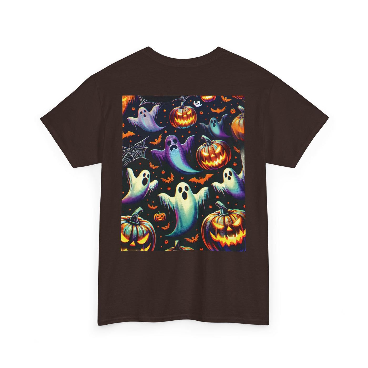 Halloween Unisex Heavy Cotton Tee | Spooky Ghost and Witch Design | Autumn Apparel, Pumpkin Shirt, Trick or Treat Wear, Fall Fashion