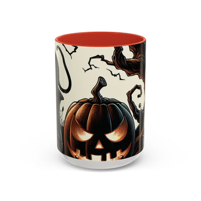 Halloween Pumpkin Accent Coffee Mug - Spooky Decor, Autumn Gift, Hot Beverage Cup, Halloween Party, Cozy Vibe
