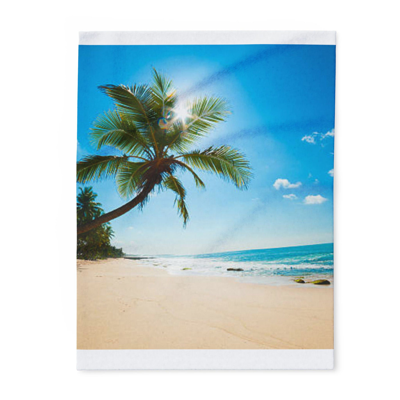 Tropical Fleece Blanket - Cozy Beach Vibes, Summer Decor, Beach House Gift, Relaxation, Vacation Accessories, Palm Tree Design