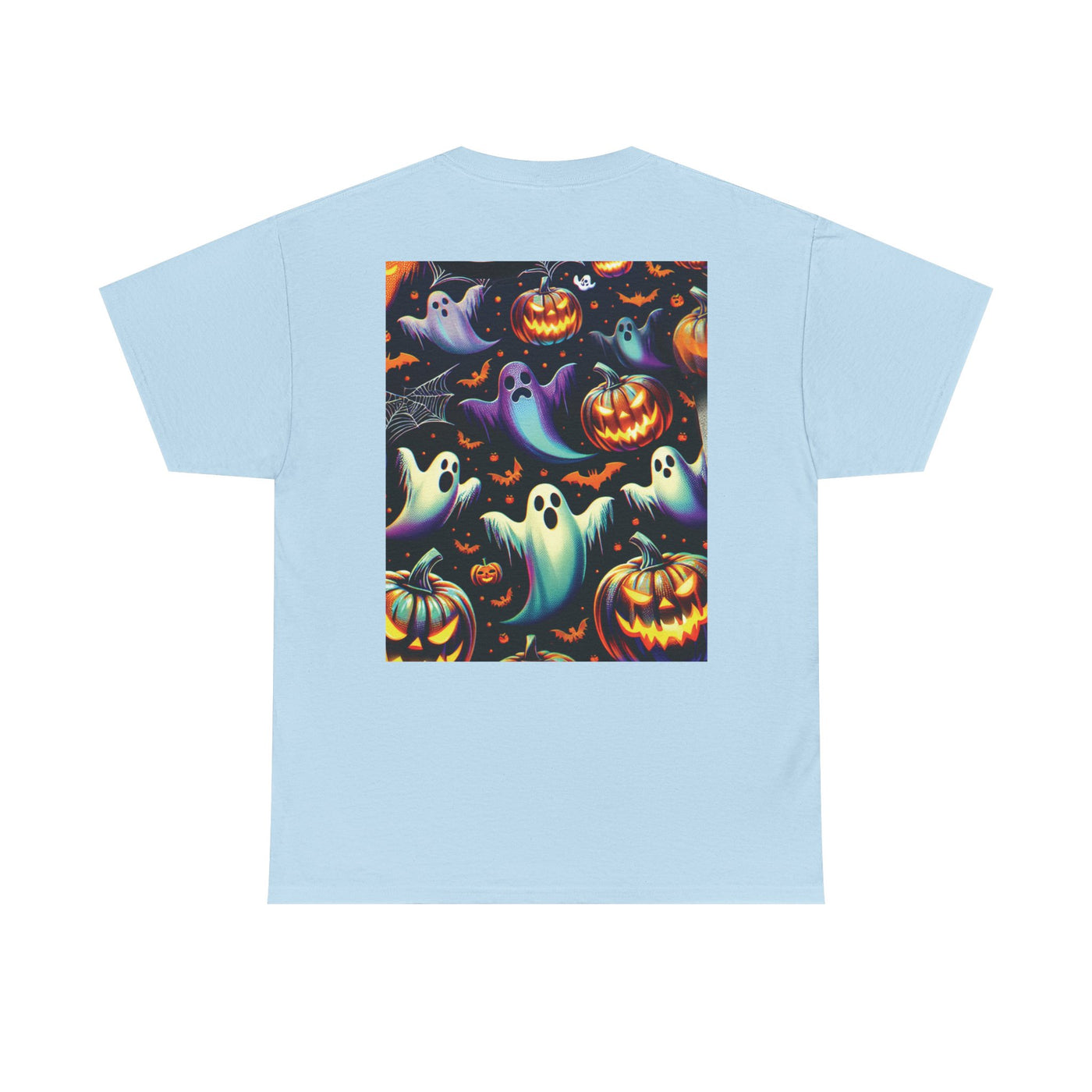 Halloween Unisex Heavy Cotton Tee | Spooky Ghost and Witch Design | Autumn Apparel, Pumpkin Shirt, Trick or Treat Wear, Fall Fashion