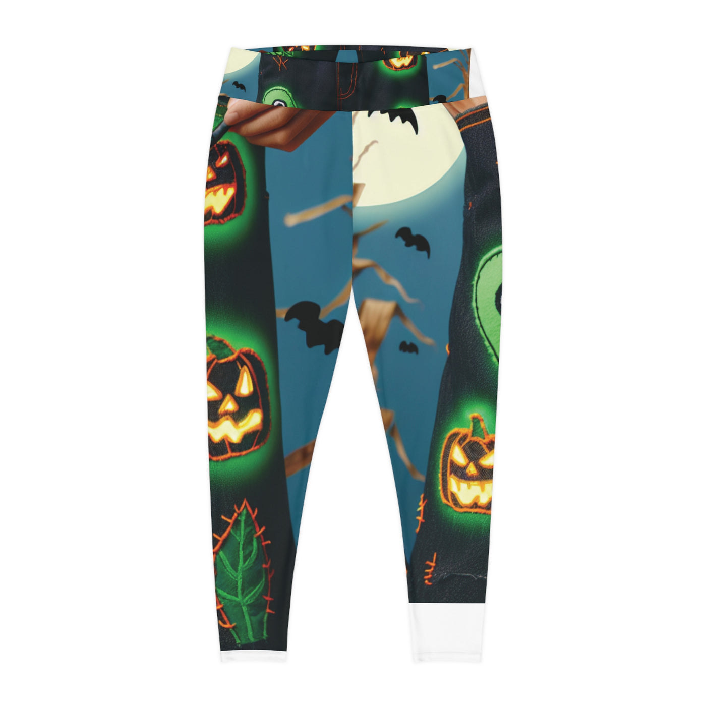 Halloween Plus Size Leggings, Spooky Leggings, Plus Size Activewear, Fall Fashion, Comfortable Fitness Leggings