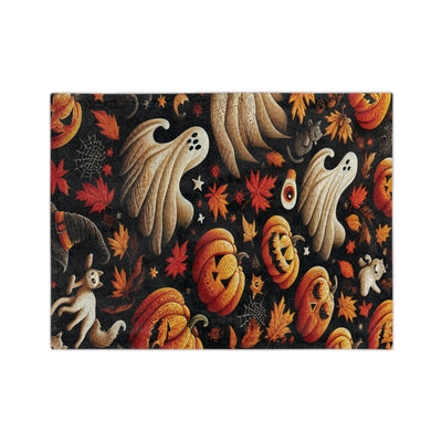 Halloween Ghosts & Pumpkins Blanket | Cozy Microfiber Throw for Fall Decor, Seasonal Gifts, Home Comfort, Haunted House