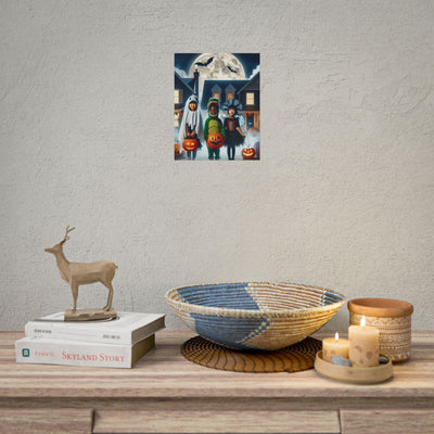 Halloween Kids Art Print, Bright Halloween Decor, Fun Holiday Gift, Spooky Wall Art, Halloween Party Decor