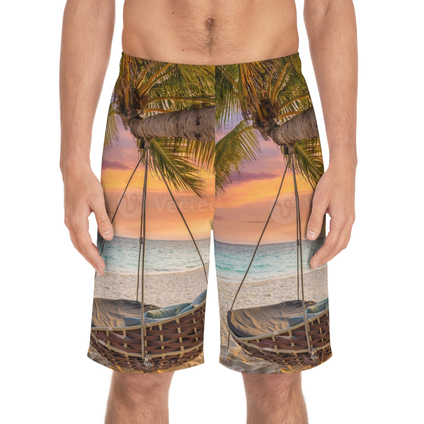 Tropical Beach Board Shorts for Men | Summer Swimwear, Vacation Shorts, Relaxed Beachwear, Beach Day Essential, Gift for Him