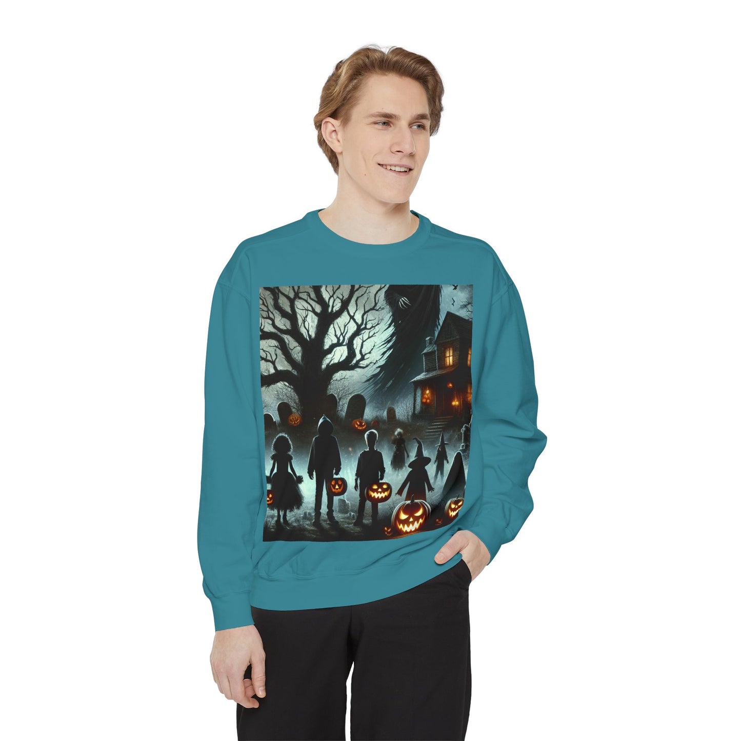 Halloween Unisex Sweatshirt, Cozy Fall Fashion, Spooky Sweatshirt, Ghostly Vibes, Perfect for Parties, Autumn Style
