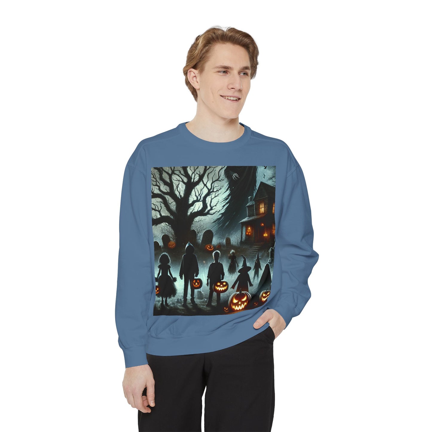 Halloween Unisex Sweatshirt, Cozy Fall Fashion, Spooky Sweatshirt, Ghostly Vibes, Perfect for Parties, Autumn Style