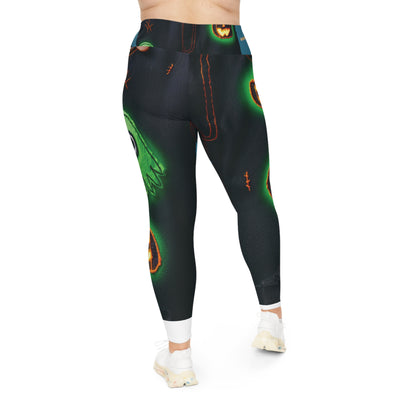 Halloween Plus Size Leggings, Spooky Leggings, Plus Size Activewear, Fall Fashion, Comfortable Fitness Leggings