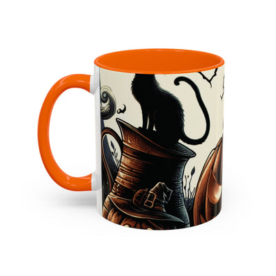 Halloween Pumpkin Accent Coffee Mug - Spooky Decor, Autumn Gift, Hot Beverage Cup, Halloween Party, Cozy Vibe
