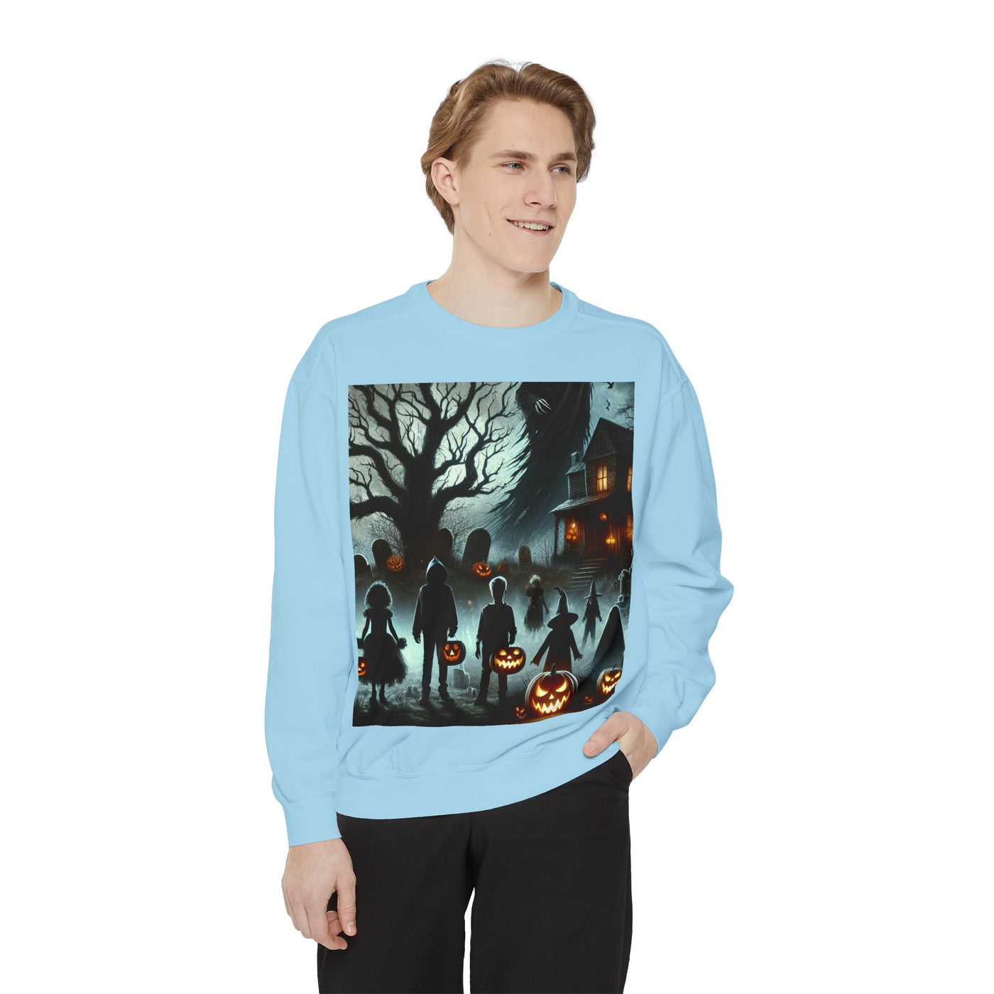 Halloween Unisex Sweatshirt, Cozy Fall Fashion, Spooky Sweatshirt, Ghostly Vibes, Perfect for Parties, Autumn Style