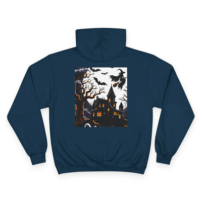 Halloween Champion Hoodie, Spooky Sweatshirt, Fall Fashion, Cozy Gift, Unisex Hoodie, Ghost and Pumpkin Design