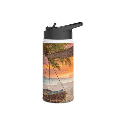 Beach Sunset Stainless Steel Water Bottle | Travel Mug, Hydration Bottle, Summer Gift, Outdoor Adventure, Eco-Friendly Drinkware