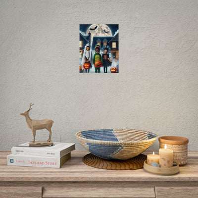 Halloween Kids Art Print, Bright Halloween Decor, Fun Holiday Gift, Spooky Wall Art, Halloween Party Decor