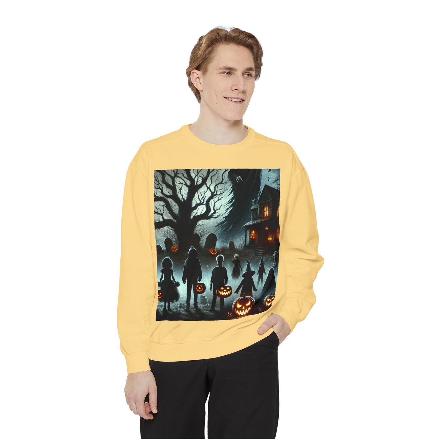 Halloween Unisex Sweatshirt, Cozy Fall Fashion, Spooky Sweatshirt, Ghostly Vibes, Perfect for Parties, Autumn Style