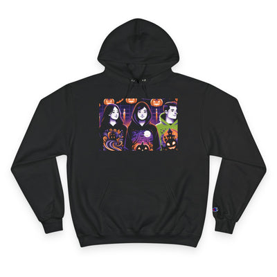 Halloween Champion Hoodie, Spooky Sweatshirt, Fall Fashion, Cozy Gift, Unisex Hoodie, Ghost and Pumpkin Design